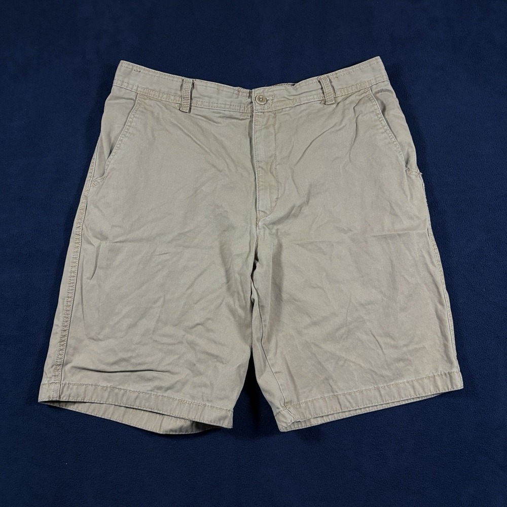 Timberland Mens Chino Shorts Size 36 Khaki Tan Cotton Twill Flap Pocket Casual